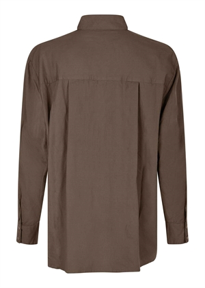 Dalma c poplin skjorte Warm Grey Neo Noir 
