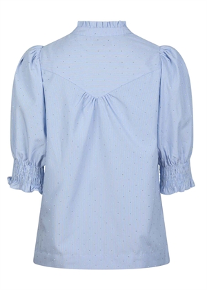 Diana B stripe bluse Lyseblå Neo Noir 