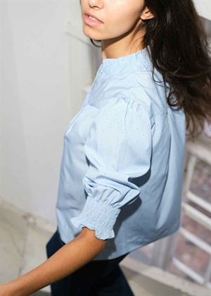 Diana B stripe bluse Lyseblå Neo Noir 
