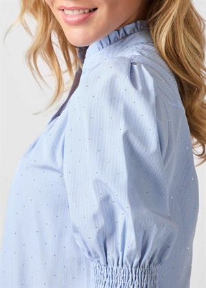 Diana B stripe bluse Lyseblå Neo Noir 