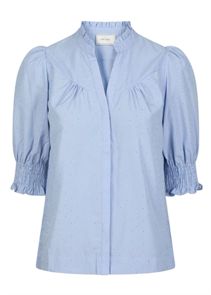 Diana B stripe bluse Lyseblå Neo Noir 