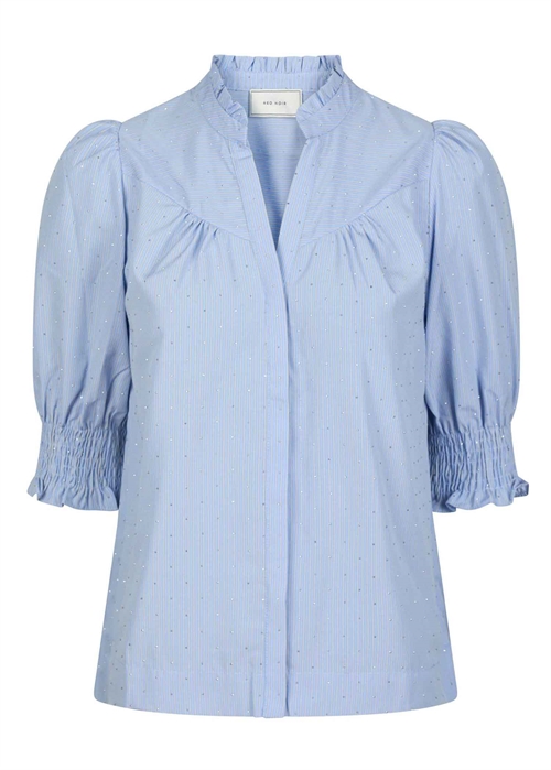 Diana B stripe bluse Lyseblå Neo Noir 
