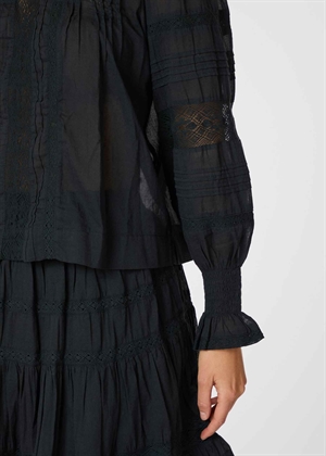 Ebba s voile bluse Navy Neo Noir 
