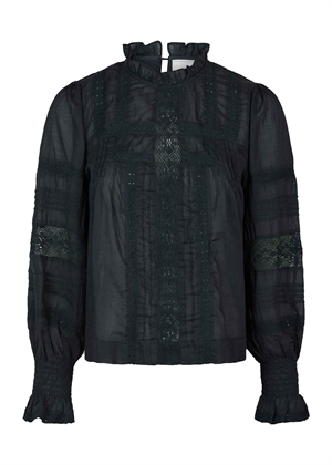 Ebba s voile bluse Navy Neo Noir 