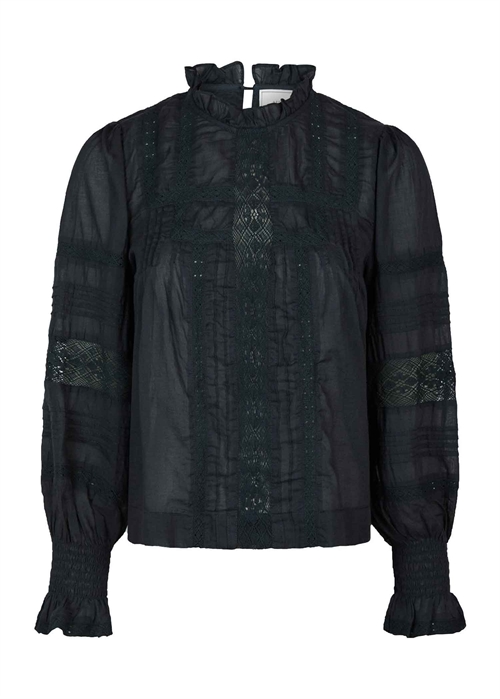 Ebba s voile bluse Navy Neo Noir 