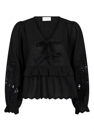 Eden embroidery bluse Sort Neo Noir 