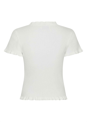 Esla frill knit tee Off white Neo Noir 