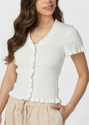 Esla frill knit tee Off white Neo Noir 