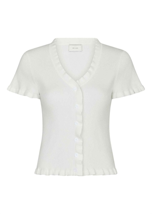 Esla frill knit tee Off white Neo Noir 