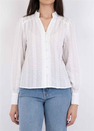Massima Embroidery bluse Hvid Neo Noir 