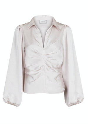 Mille Heavy sateen bluse Ivory Neo Noir 