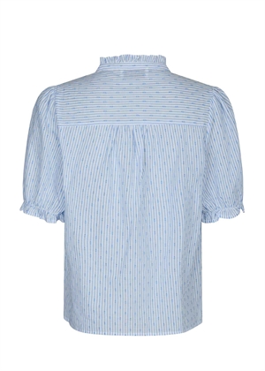 Odesa dot stripe bluse Lyseblå Neo Noir 
