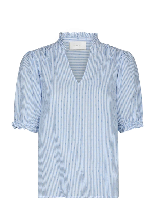 Odesa dot stripe bluse Lyseblå Neo Noir 