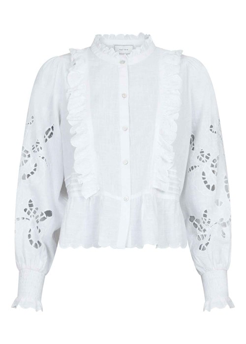 Petrine Embroidery bluse Hvid Neo Noir 