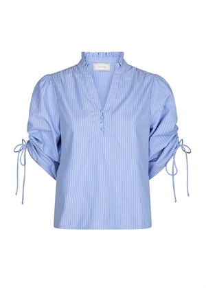 Ratta stripe bluse Sky Blue Neo Noir