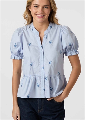 Savy embroidery bluse Lyseblå Neo Noir 