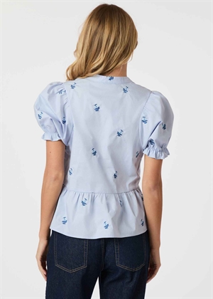Savy embroidery bluse Lyseblå Neo Noir 