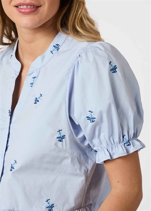 Savy embroidery bluse Lyseblå Neo Noir 