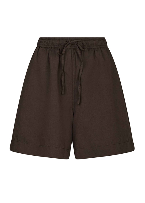 Shala linen shorts Dark Brown Neo Noir