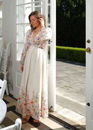 Silfi flower print kjole Creme Neo Noir 