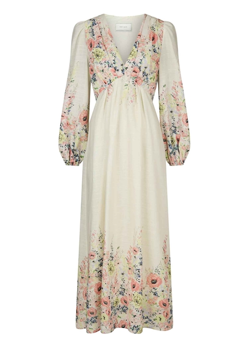 Silfi flower print kjole Creme Neo Noir 