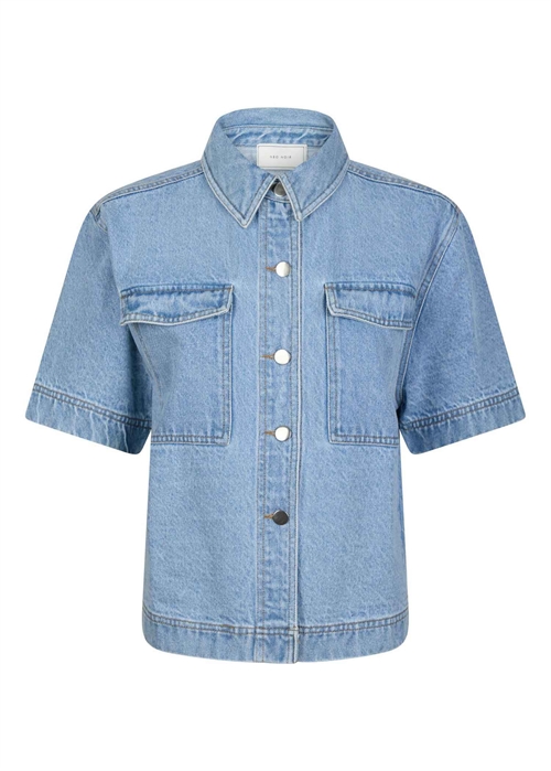 Tiki denim skjorte Smoke Blue Neo Noir 