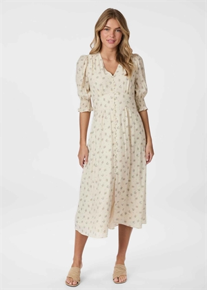 Valley soft fleur kjole Creme Neo Noir 