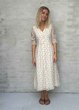 Valley soft fleur kjole Creme Neo Noir 