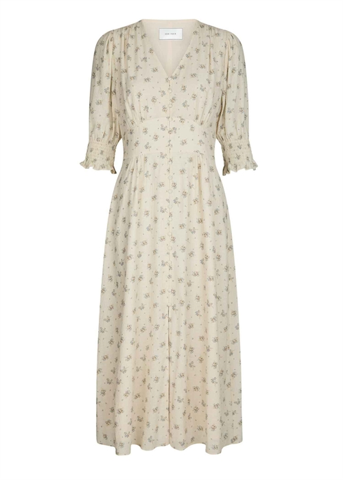 Valley soft fleur kjole Creme Neo Noir 