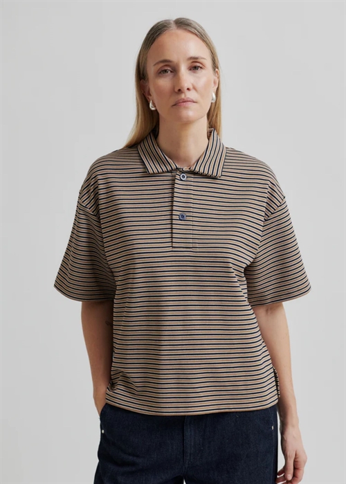 Norman ss polo bluse Silver Mink Second Female