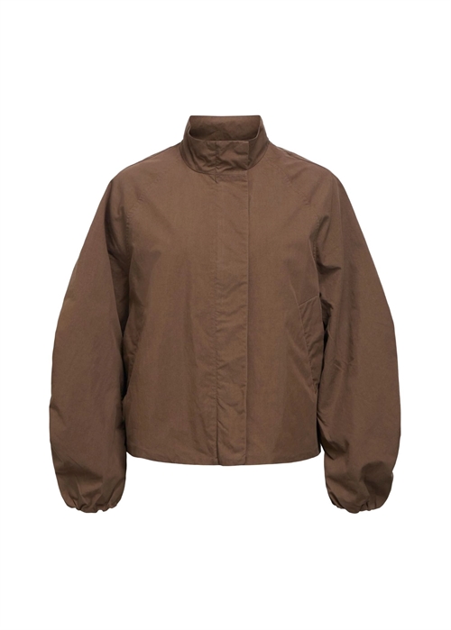 Berta funnel neck jakke Seal Brown Object 