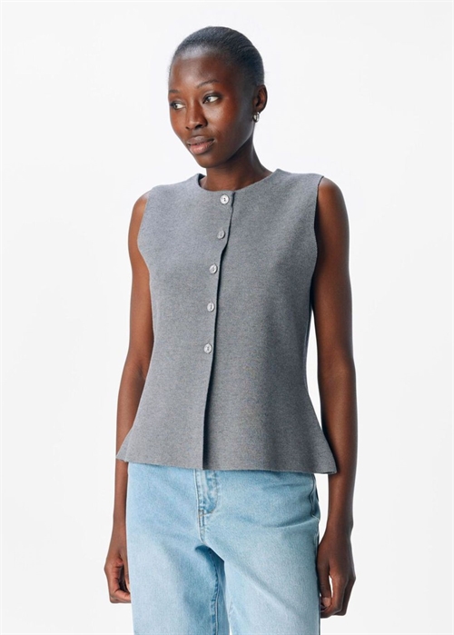 Reynard strik vest Medium Grey Melange Object 