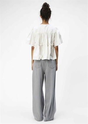 Hope ss v-neck bluse White Sand Object