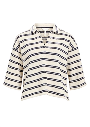 Selma 3/4 polo bluse Sandshell/Sky Captain Object 
