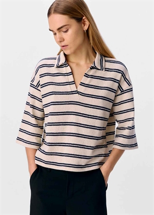 Selma 3/4 polo bluse Sandshell/Sky Captain Object 