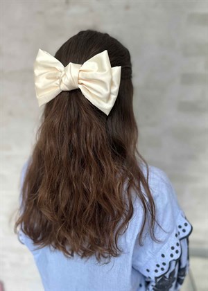 Satin Big Bow clip Eggnog offwhite Becksøndergaard 