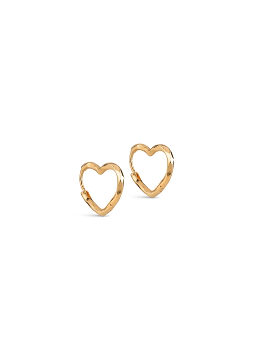 Organic heart small hoops Forgyldt Enamel 
