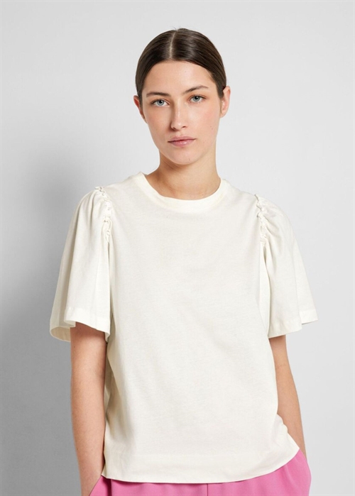 Penelope 2/4 ruffle tee Snow White Selected Femme 