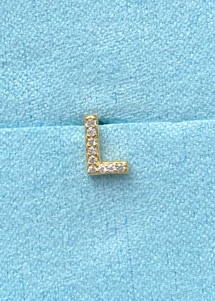 Alphabet crystal stud L Guld Pico 