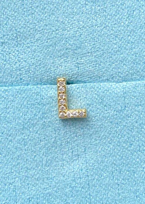 Alphabet crystal stud L Guld Pico 