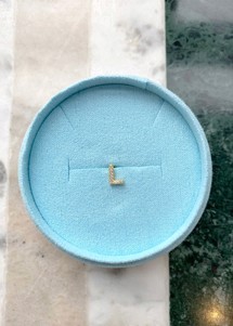 Alphabet crystal stud L Forgyldt Pico 