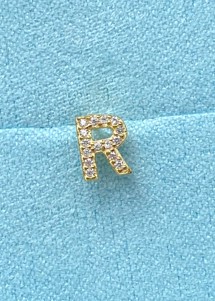 Alphabet crystal stud R Guld Pico 