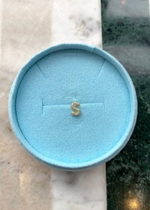 Alphabet crystal stud S Forgyldt Pico 