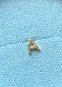 Alphabet crystal stud A Forgyldt Pico 