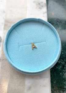Alphabet crystal stud A Forgyldt Pico 