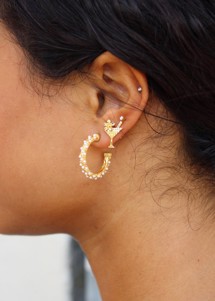 Akoya ørering Forgyldt Pico