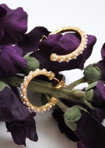 Akoya ørering Forgyldt Pico