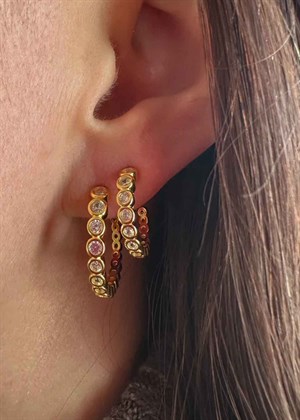 Alba crystal studs Clear/Forgyldt Pico 