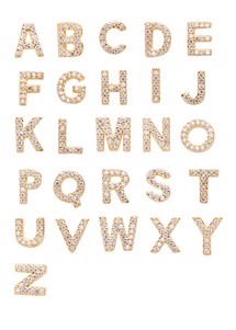 Alphabet crystal stud R Guld Pico 