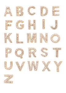 Alphabet crystal stud C Forgyldt Pico 